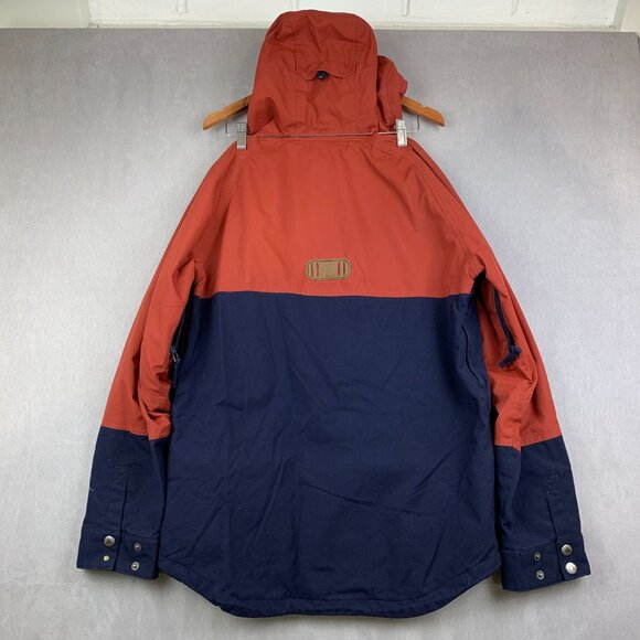 Burton Mens Squire Jacket Small Red Blue Full Zip Hooded Snowboarding Dryride - Picture 16 of 16